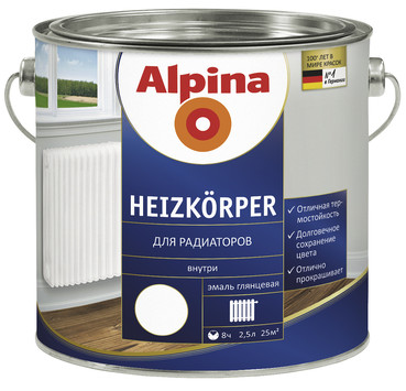 HEIZKÖRPER (ALPINA Термостойкая) — белая эмаль для радиаторов отопления HEIZKÖRPER (ALPINA Термостойкая) — белая эмаль для радиаторов отопления