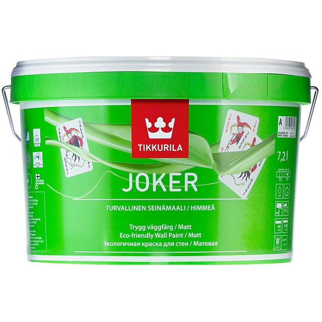 JOKER (ДЖОКЕР ТИККУРИЛА) - матовая акрилатная краска для стен и потолков, базис А JOKER (ДЖОКЕР ТИККУРИЛА) - матовая акрилатная краска для стен и потолков, базис А