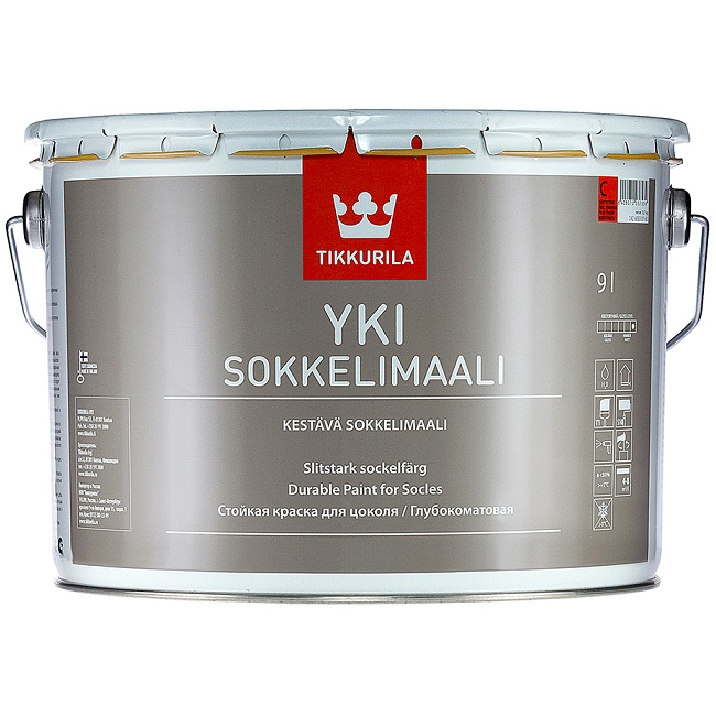 YKI SOKKELIMAALI (ЮКИ ТИККУРИЛА) - фасадная щелочестойкая акрилатная краска для цоколя, базис А YKI SOKKELIMAALI (ЮКИ ТИККУРИЛА) - фасадная щелочестойкая акрилатная краска для цоколя, базис А