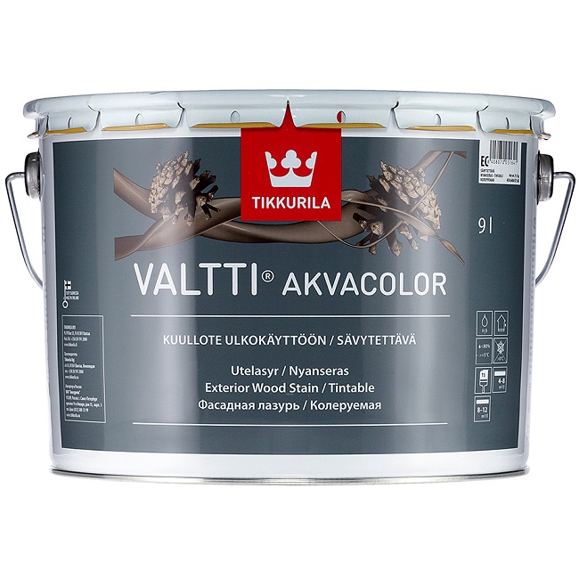 VALTTI AKVACOLOR (Валтти Акваколор ТИККУРИЛА) - колеруемая водная фасадная лазурь для дерева VALTTI AKVACOLOR (Валтти Акваколор ТИККУРИЛА) - колеруемая водная фасадная лазурь для дерева