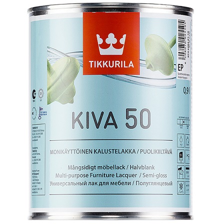 KIVA 50 (КИВА 50 ТИККУРИЛА) - универсальный акрилатный лак для мебели, полуглянцевый KIVA 50 (КИВА 50 ТИККУРИЛА) - универсальный акрилатный лак для мебели, полуглянцевый