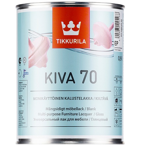 KIVA 70 (КИВА 70 ТИККУРИЛА) - универсальный акрилатный лак для мебели, глянцевый KIVA 70 (КИВА 70 ТИККУРИЛА) - универсальный акрилатный лак для мебели, глянцевый