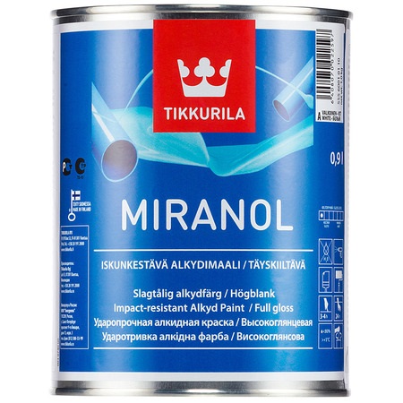 MIRANOL (МИРАНОЛ ТИККУРИЛА) - универсальная ударопрочная алкидная эмаль, базис С MIRANOL (МИРАНОЛ ТИККУРИЛА) - универсальная ударопрочная алкидная эмаль, базис С