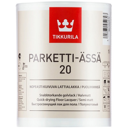 PARKETTI-ASSA 20 (ПАРКЕТТИ-ЯССЯ 20 ТИККУРИЛА) - покрывной лак для паркета и деревянных полов, полуматовый PARKETTI-ASSA 20 (ПАРКЕТТИ-ЯССЯ 20 ТИККУРИЛА) - покрывной лак для паркета и деревянных полов, полуматовый