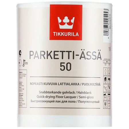 PARKETTI-ASSA 50 (ПАРКЕТТИ-ЯССЯ ТИККУРИЛА) - покрывной лак для паркета и деревянных полов, полуглянцевый PARKETTI-ASSA 50 (ПАРКЕТТИ-ЯССЯ ТИККУРИЛА) - покрывной лак для паркета и деревянных полов, полуглянцевый