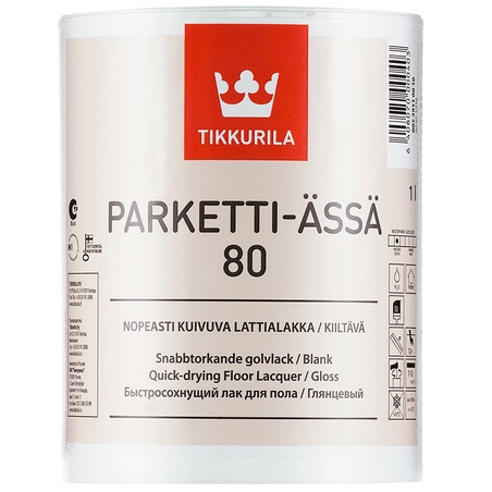 PARKETTI-ASSA 80 (ПАРКЕТТИ-ЯССЯ ТИККУРИЛА) - покрывной лак для паркета и деревянных полов, глянцевый PARKETTI-ASSA 80 (ПАРКЕТТИ-ЯССЯ ТИККУРИЛА) - покрывной лак для паркета и деревянных полов, глянцевый