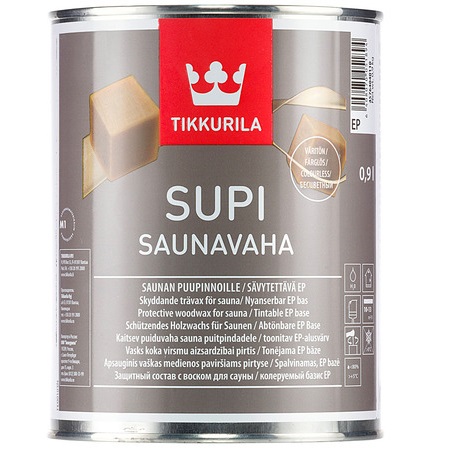 SUPI SAUNAVAHA (СУПИ САУНАВАХА ТИККУРИЛА) - колеруемый защитный воск для деревянных поверхностей, бесцветный SUPI SAUNAVAHA (СУПИ САУНАВАХА ТИККУРИЛА) - колеруемый защитный воск для деревянных поверхностей, бесцветный