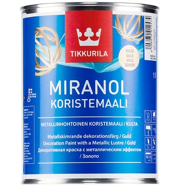 MIRANOL KORISTEMAALI (МИРАНОЛ ТИККУРИЛА) - декоративная акриловая краска для внутренних работ, золотистый MIRANOL KORISTEMAALI (МИРАНОЛ ТИККУРИЛА) - декоративная акриловая краска для внутренних работ, золотистый