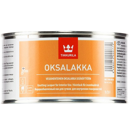 OKSALAKKA (ОКСАЛАККА ТИККУРИЛА) - лак для обработки сучков и изоляции смолы OKSALAKKA (ОКСАЛАККА ТИККУРИЛА) - лак для обработки сучков и изоляции смолы