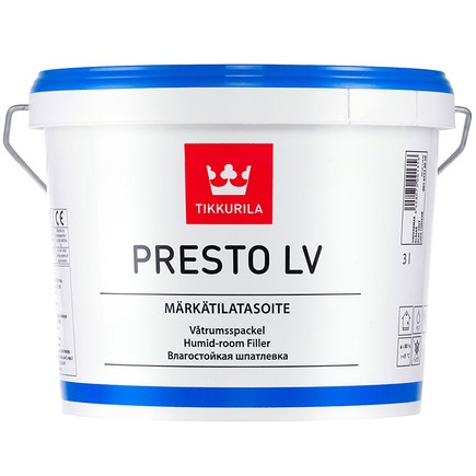 PRESTO LV (ПРЕСТО ЛВ ТИККУРИЛА) - влагостойкая шпатлевка для стен и потолков PRESTO LV (ПРЕСТО ЛВ ТИККУРИЛА) - влагостойкая шпатлевка для стен и потолков