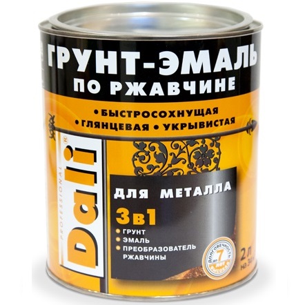 DALI (ДАЛИ) ГРУНТ-ЭМАЛЬ 3 в 1 - краска для металла по ржавчине, гладкая DALI (ДАЛИ) ГРУНТ-ЭМАЛЬ 3 в 1 - краска для металла по ржавчине, гладкая