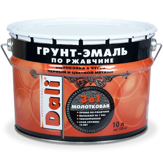 DALI (ДАЛИ) ГРУНТ-ЭМАЛЬ 3 в 1 - краска для металла по ржавчине, молотковая DALI (ДАЛИ) ГРУНТ-ЭМАЛЬ 3 в 1 - краска для металла по ржавчине, молотковая