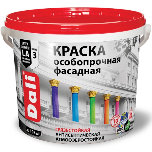 DALI (ДАЛИ) Краска Особопрочная Фасадная - с высокой стойкостью к истиранию и загрязнениям, базис А DALI (ДАЛИ) Краска Особопрочная Фасадная - с высокой стойкостью к истиранию и загрязнениям, базис А