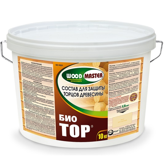 WOODMASTER БИОТОР - акриловый состав для защиты торцов древесины от растрескиваний WOODMASTER БИОТОР - акриловый состав для защиты торцов древесины от растрескиваний