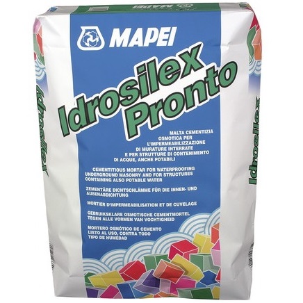 IDROSILEX PRONTO MAPEI (ИДРОСИЛЕКС ПРОНТО) - осмотический раствор на цементной основе для гидроизоляции