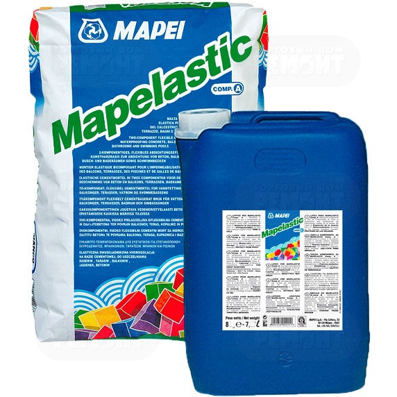 MAPELASTIC MAPEI (МАПЕЛАСТИК) - двухкомпонентный эластичный состав для гидроизоляции
