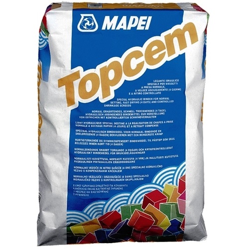 Topcem - Специальное гидравлическое вяжущее средство для стяжек обычного схватывания с быстрым высыханием  (7 дней) и низкой усадкой Topcem - Специальное гидравлическое вяжущее средство для стяжек обычного схватывания с быстрым высыханием  (7 дней) и низкой усадкой
