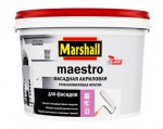 MAESTRO ФАСАДНАЯ АКРИЛОВАЯ (Marshall) — глубокоматовая воднодесперсионная краска для фасадных  поверхностей, базис BC
